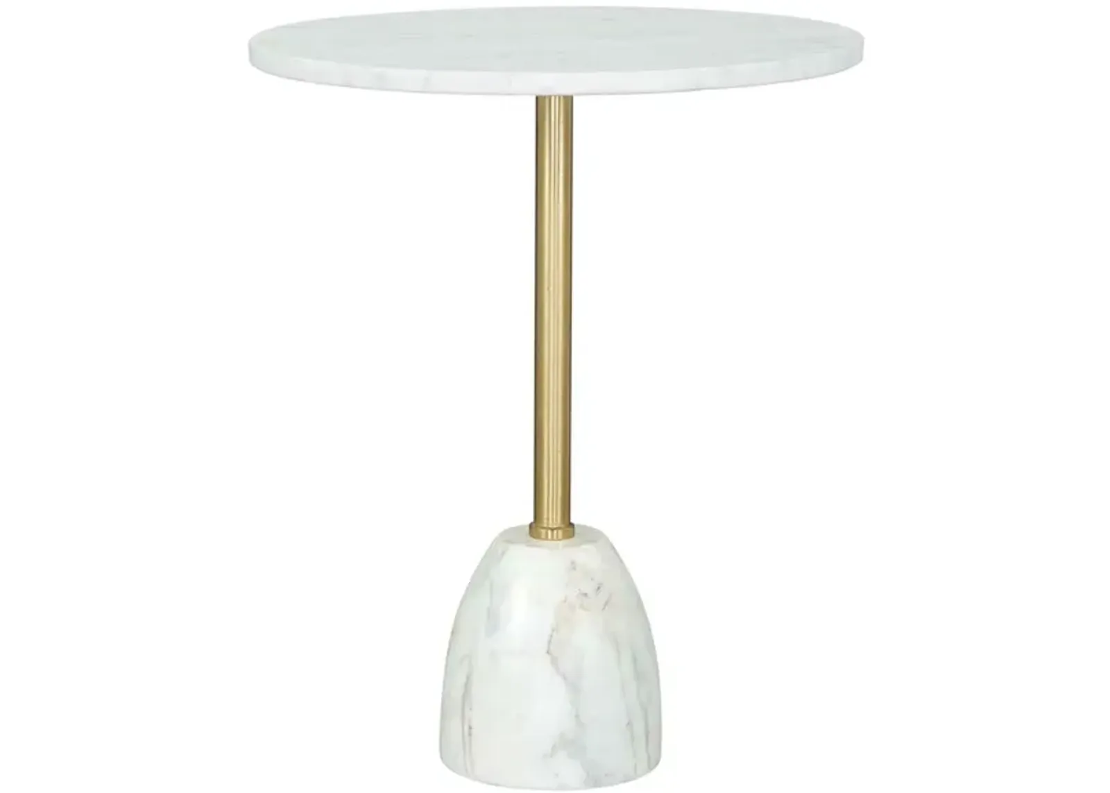 Cynthia Side Table in White, Gold by Zuo Modern