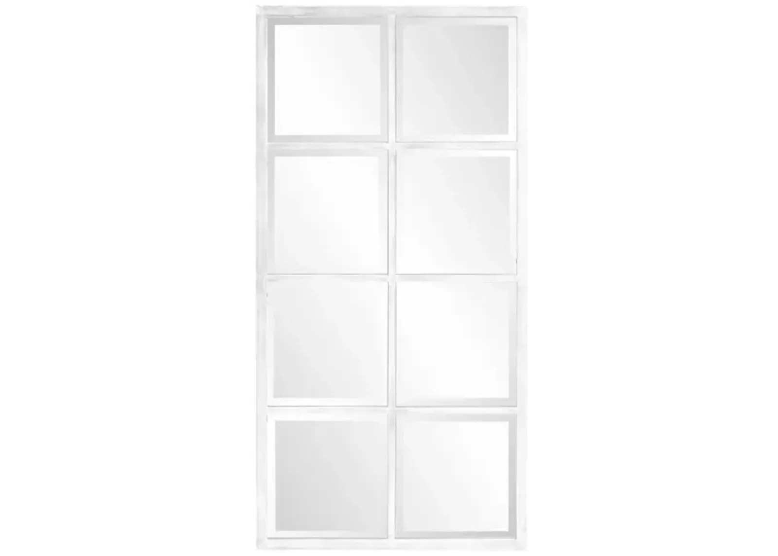 Atrium Windowpane Mirror in White by Howard Elliott Collection