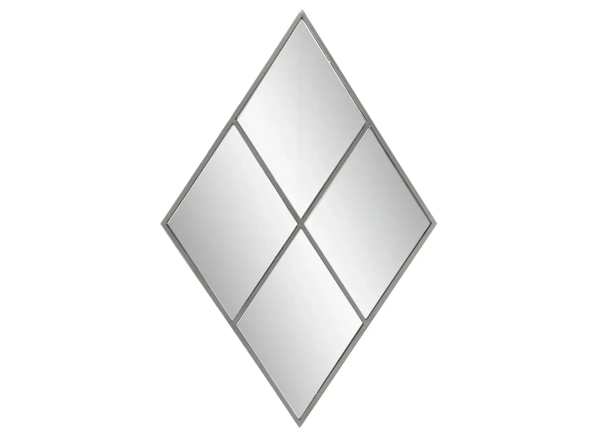 Diamond Windowpane Mirror in Silver by Howard Elliott Collection