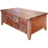 Antique Rectangular Coffee Table in Antique Multicolor by International Furniture Direct
