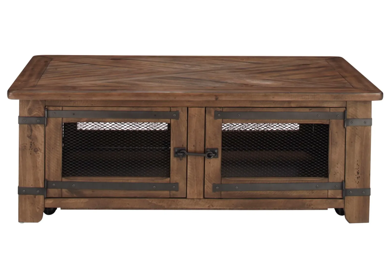 Gage Rectangular Lift-Top Cocktail Table in Farmhouse Timber/Forged Iron by Magnussen Home