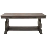 Olivia Rectangular Cocktail Table in Distressed Powdered Oak by Homelegance