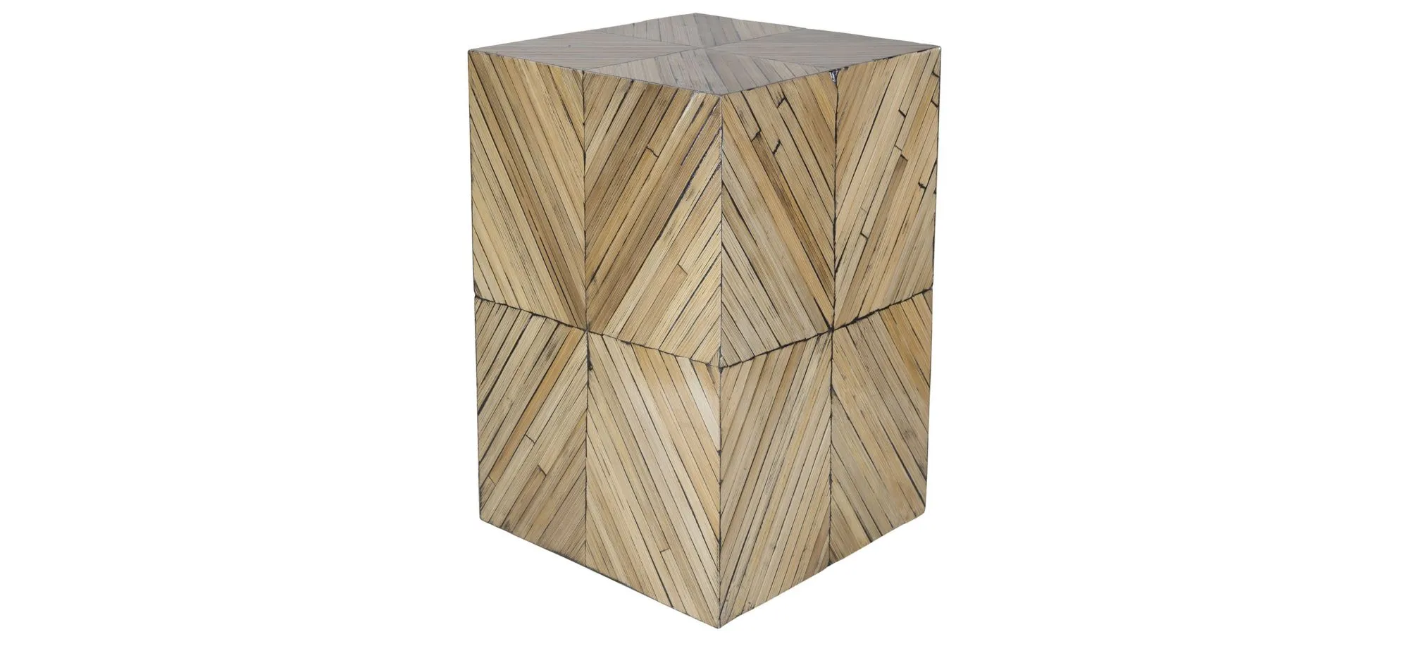 Cane Garden Square End Table in Natural by Surya
