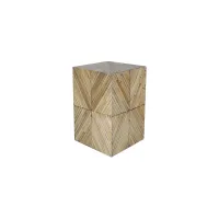 Cane Garden Square End Table in Natural by Surya