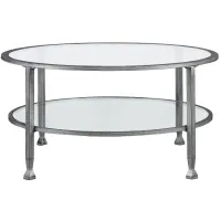 Bexley Metal/Glass Round Cocktail Table in Silver by SEI Furniture