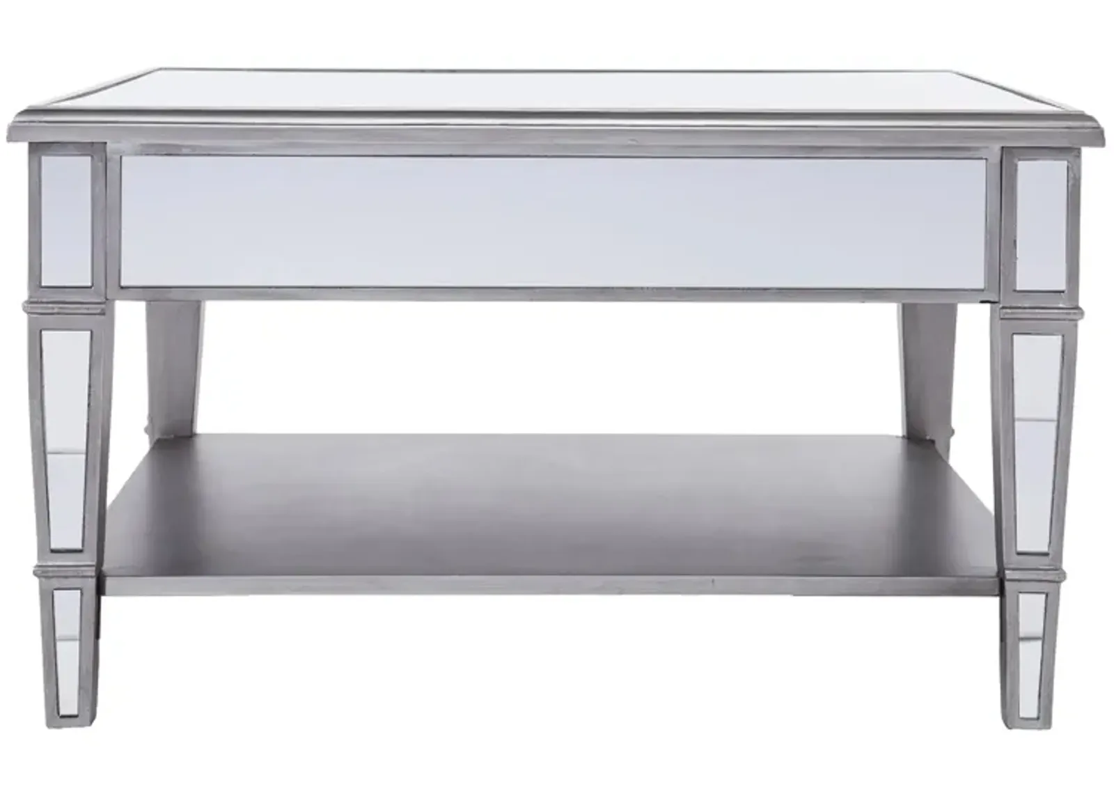 Bromley Mirrored Square Cocktail Table in Silver by SEI Furniture