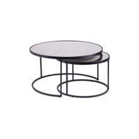 Vannes 2Pc Round Nesting Cocktail Table Set in Silver by SEI Furniture