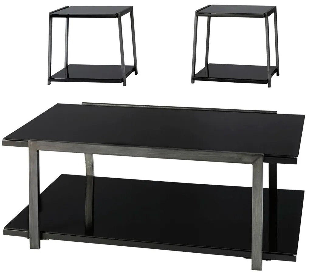 Chantelle 3-pc. Table Set in Black by Ashley Furniture