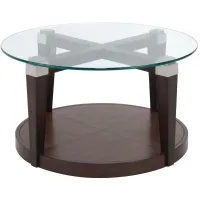 Dunhill Round Cocktail Table in Cappuccino by Bassett Mirror Co.