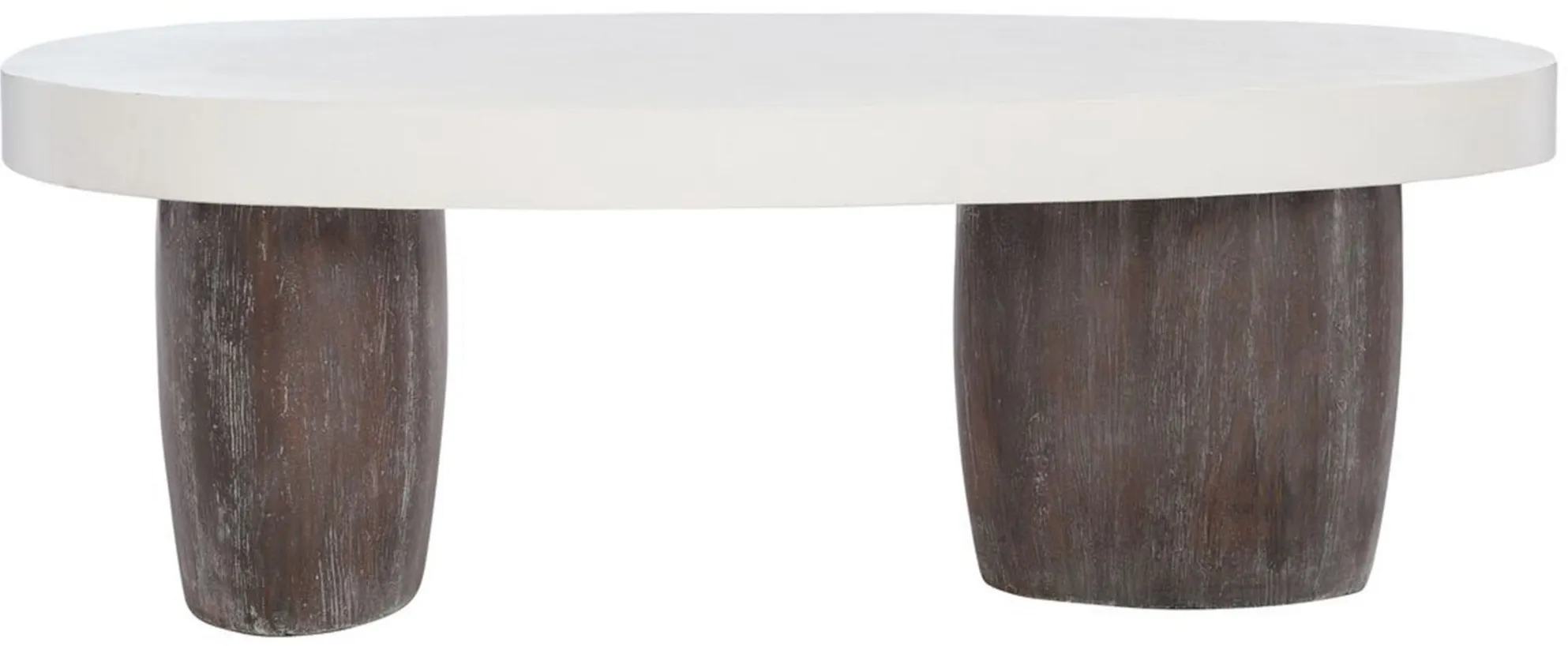 Woodward Cocktail Table in Bone Top/Brownstone Base by Bernhardt