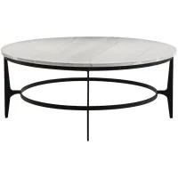 Alamance Round Metal Cocktail Table in Blackened by Bernhardt