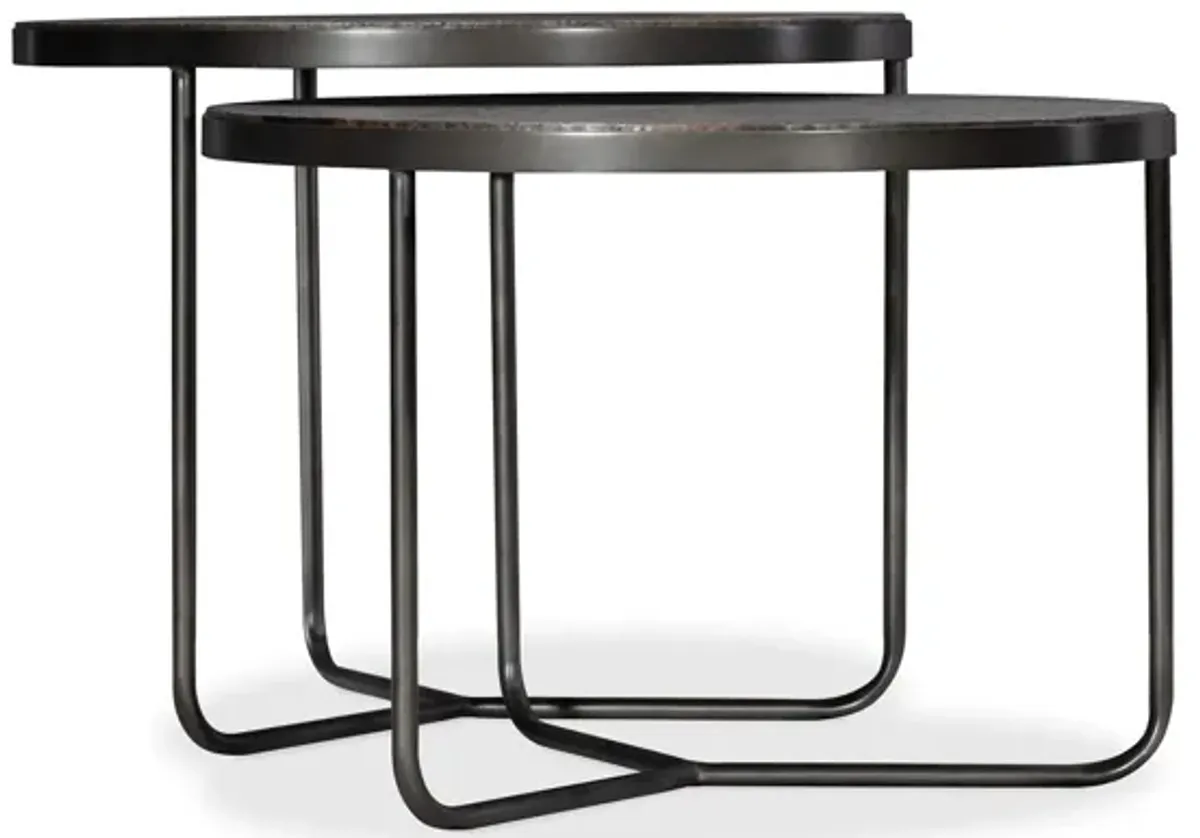 Commerce & Market Carved Round Cocktail Table