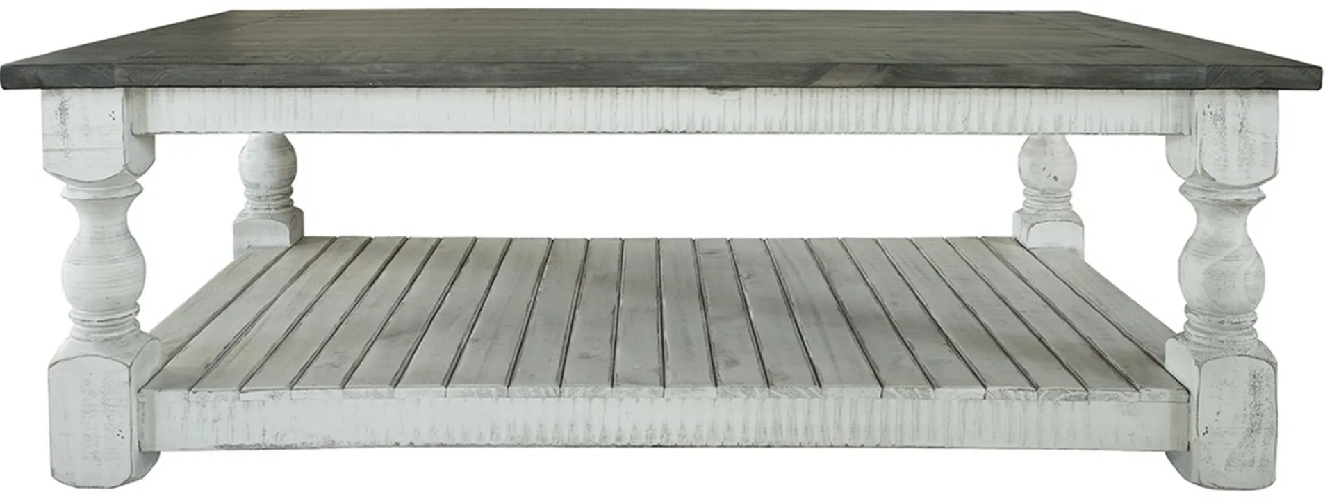Stone Rectangular Coffee Table in White by International Furniture Direct