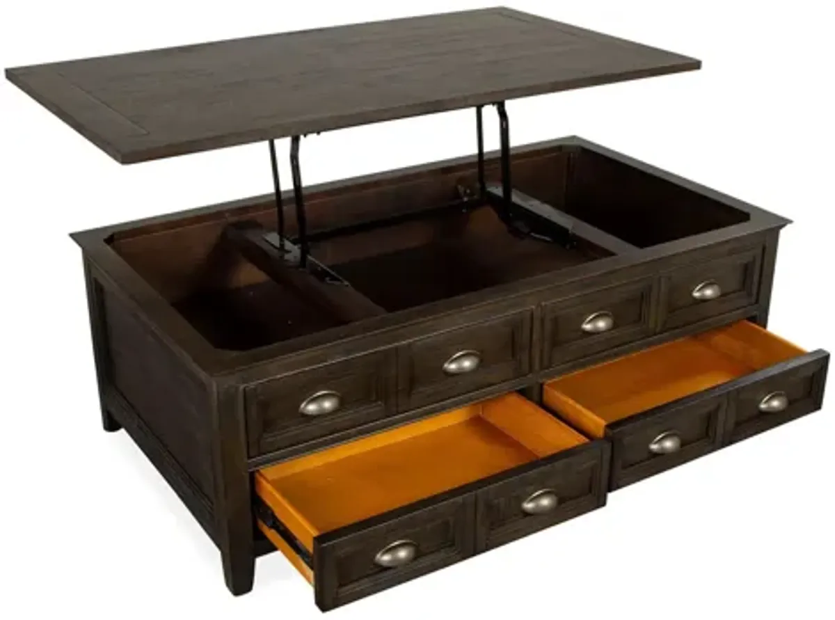 Westley Falls Rectangular Lift-Top Coffee Table w/ Casters