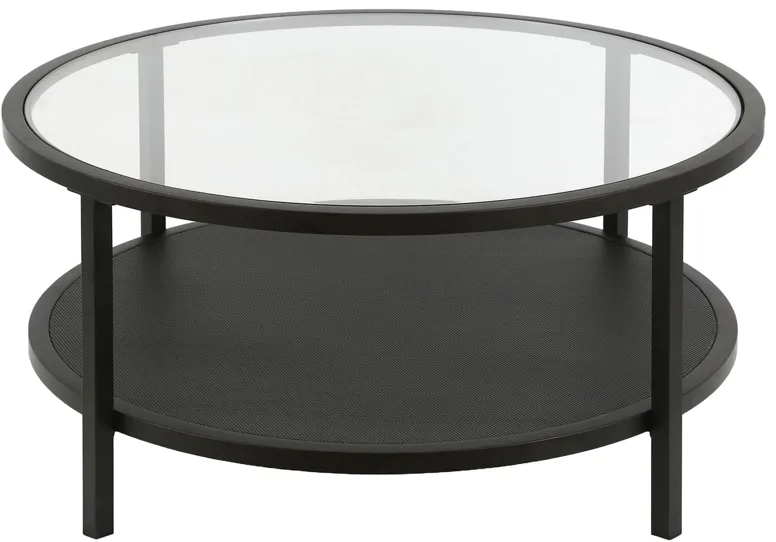 Rigan Round Coffee Table in Blackened Bronze by Hudson & Canal