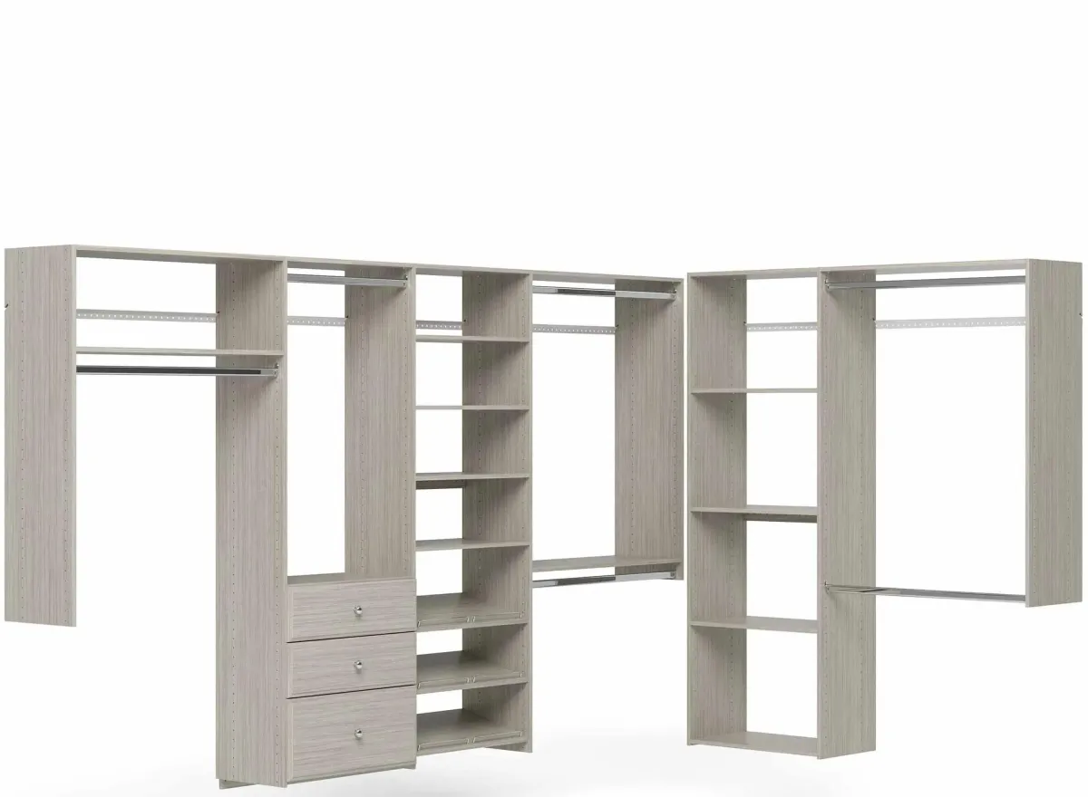 Allen L-Shape Walk-In Closet Kit in Weathered Gray by Easy Track