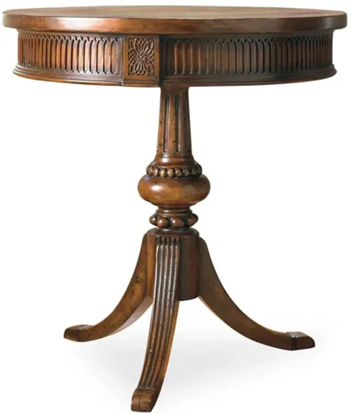 Corey Round Pedestal Accent Table in Medium Wood by Hooker Furniture