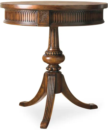 Corey Round Pedestal Accent Table in Medium Wood by Hooker Furniture