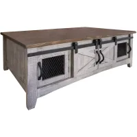 Pueblo Rectangular Cocktail Table in Light Gray by International Furniture Direct