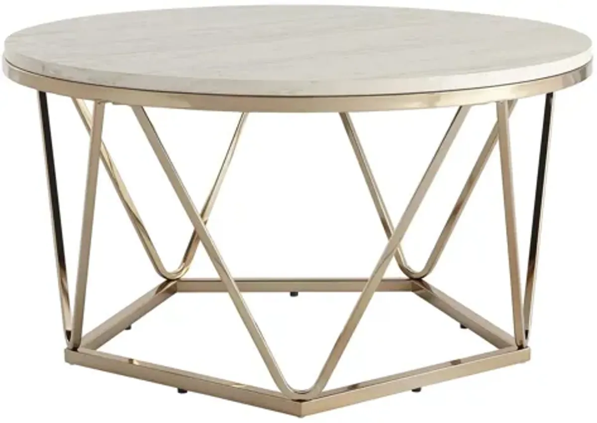 Bideford Round Faux Marble Cocktail Table