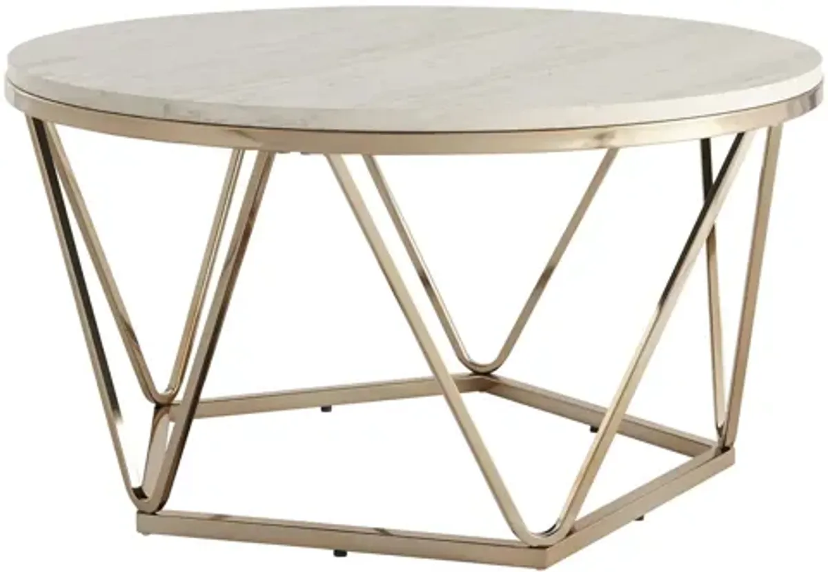 Bideford Round Faux Marble Cocktail Table