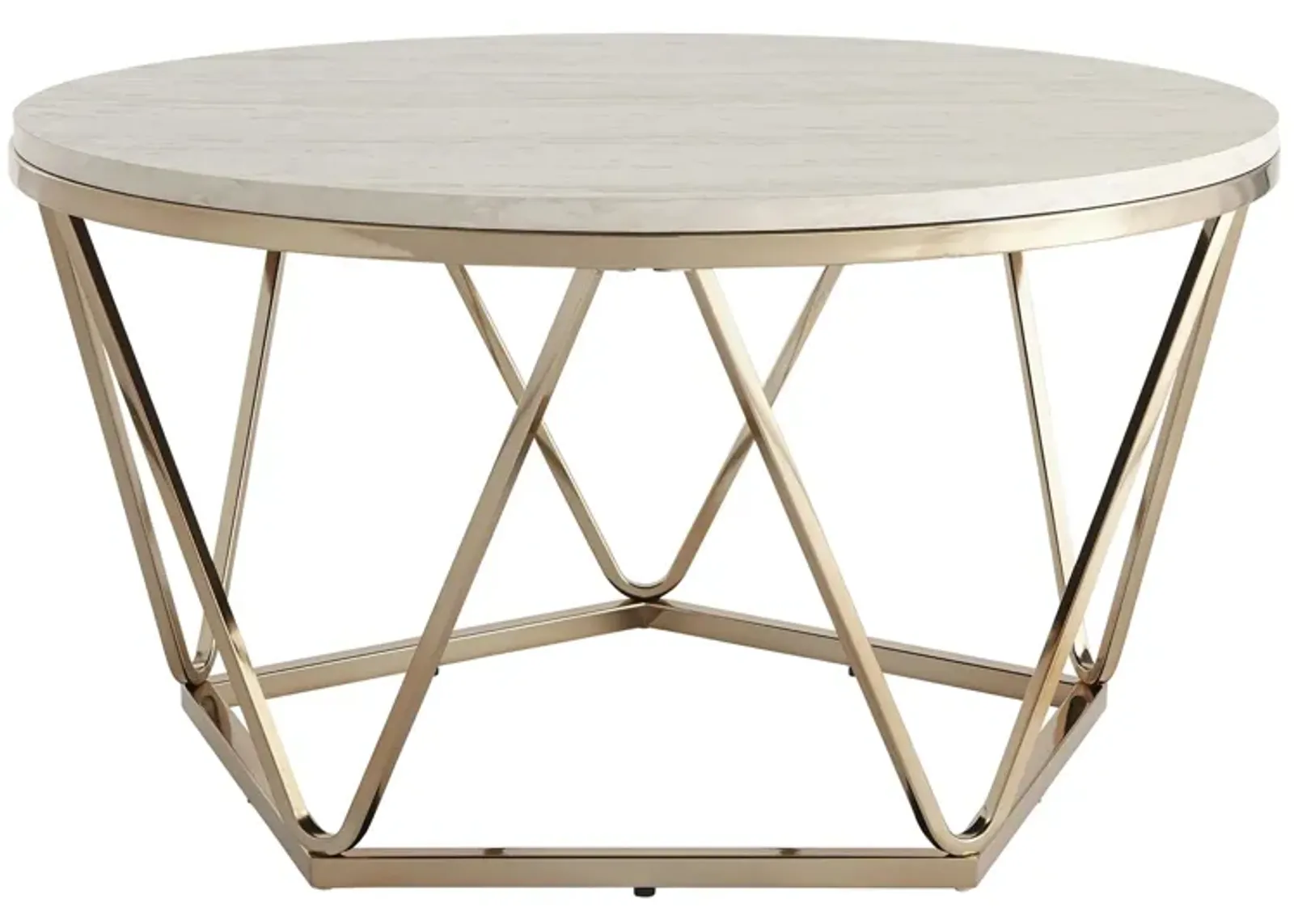 Bideford Round Faux Marble Cocktail Table in Champagne by SEI Furniture