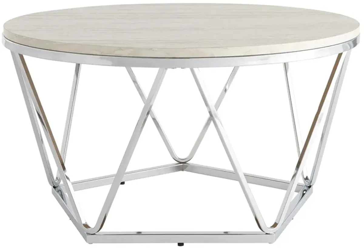 Bideford Round Faux Marble Cocktail Table