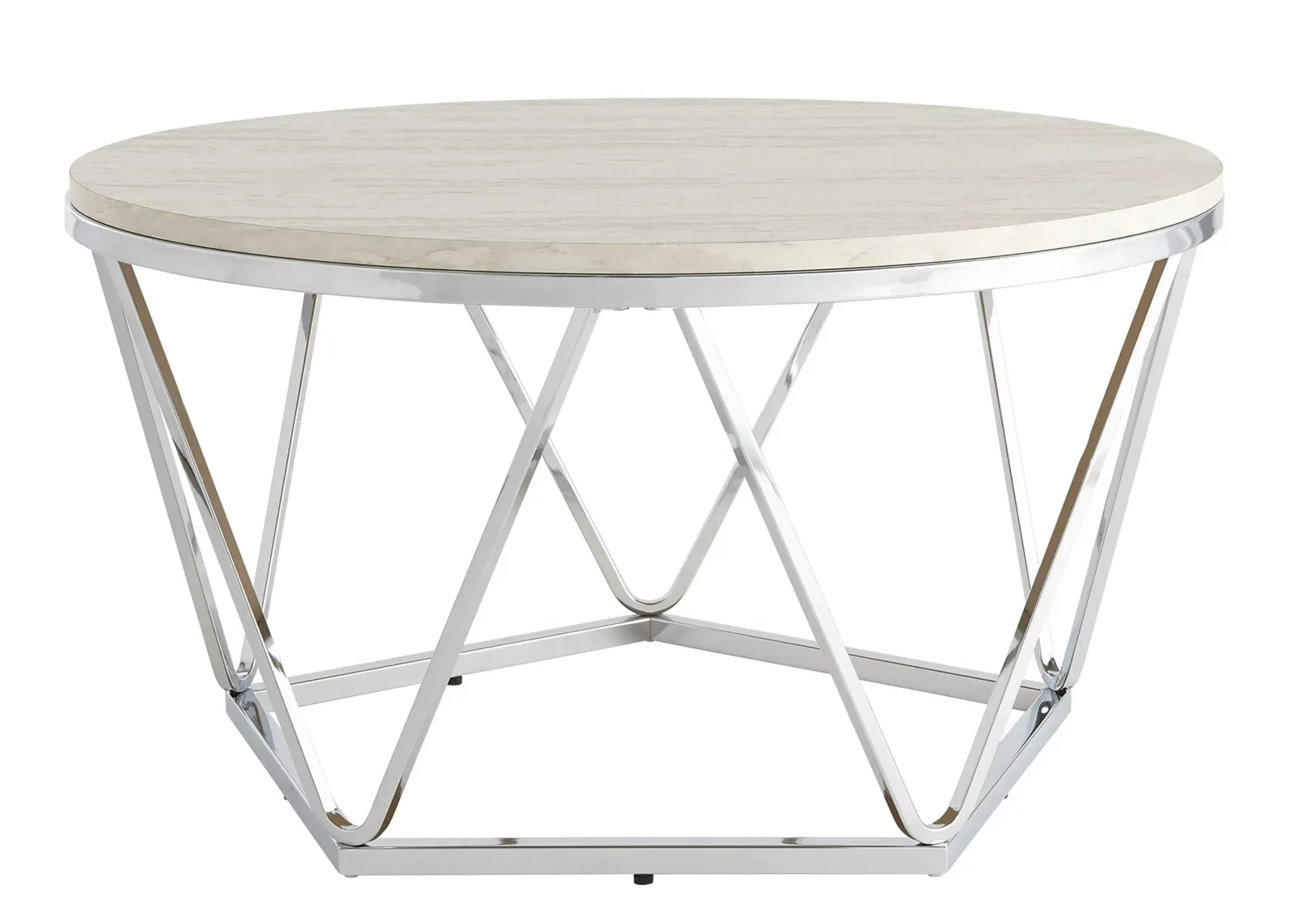 Bideford Round Faux Marble Cocktail Table in Silver by SEI Furniture