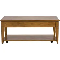 Lake House Rectangular Lift-Top Coffee Table in Medium Brown by Liberty Furniture
