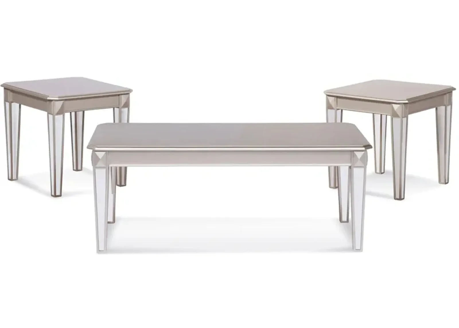 Sedge 3-pc. Table Set in Pewter / Mirror by Hughes Furniture