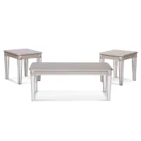 Sedge 3-pc. Table Set in Pewter / Mirror by Hughes Furniture