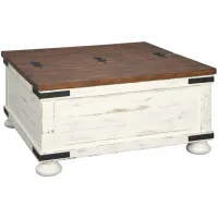 Wystfield Casual Cocktail Table with Storage in White/Brown by Ashley Furniture