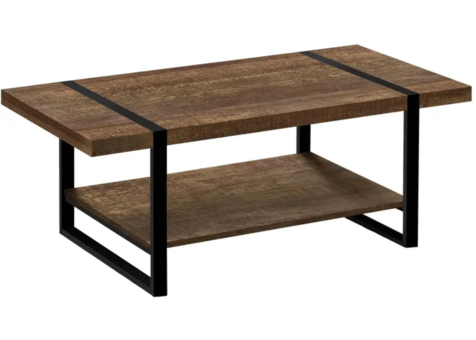 Taiga Rectangular Coffee Table in Brown by Monarch Specialties