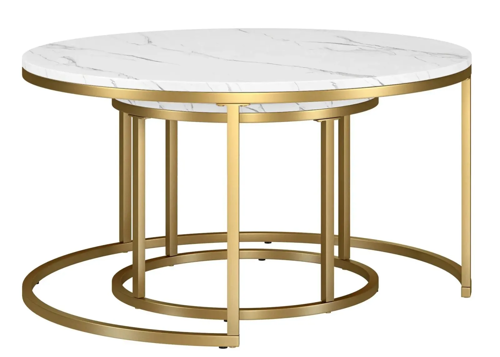 Kay Coffee Tables in Gold;Faux Marble by Hudson & Canal