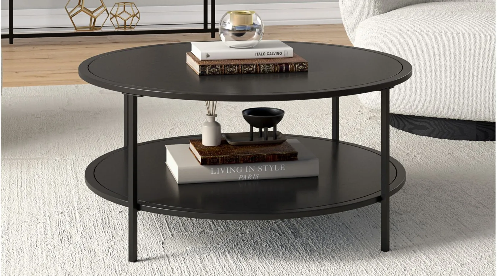 Sivil Coffee Table in Blackened Bronze by Hudson & Canal