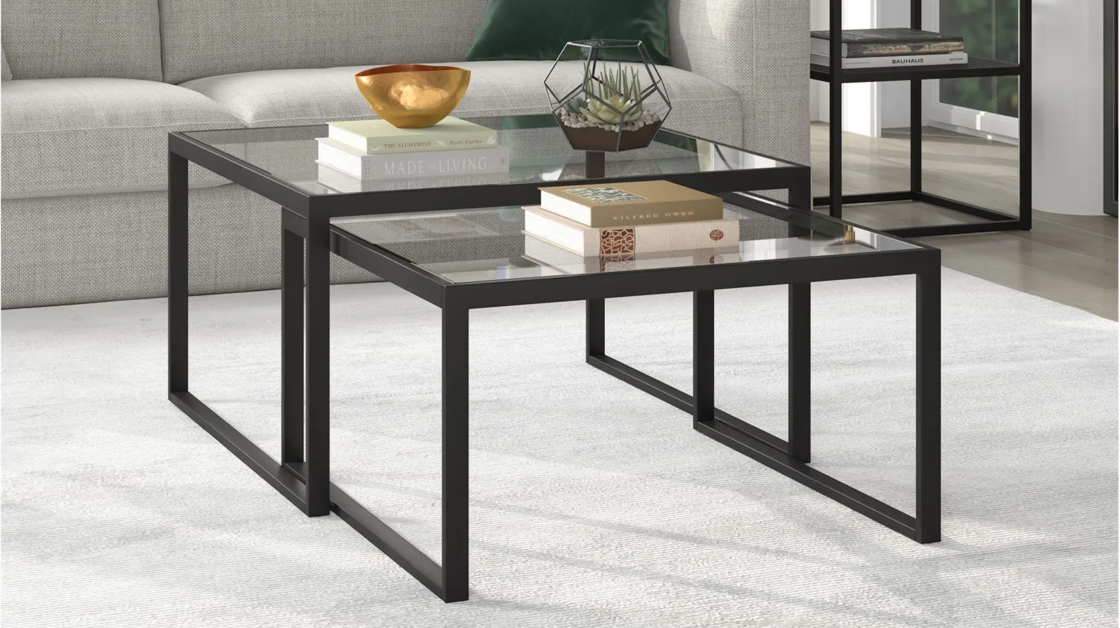 Rocco Coffee Tables in Blackened Bronze by Hudson & Canal