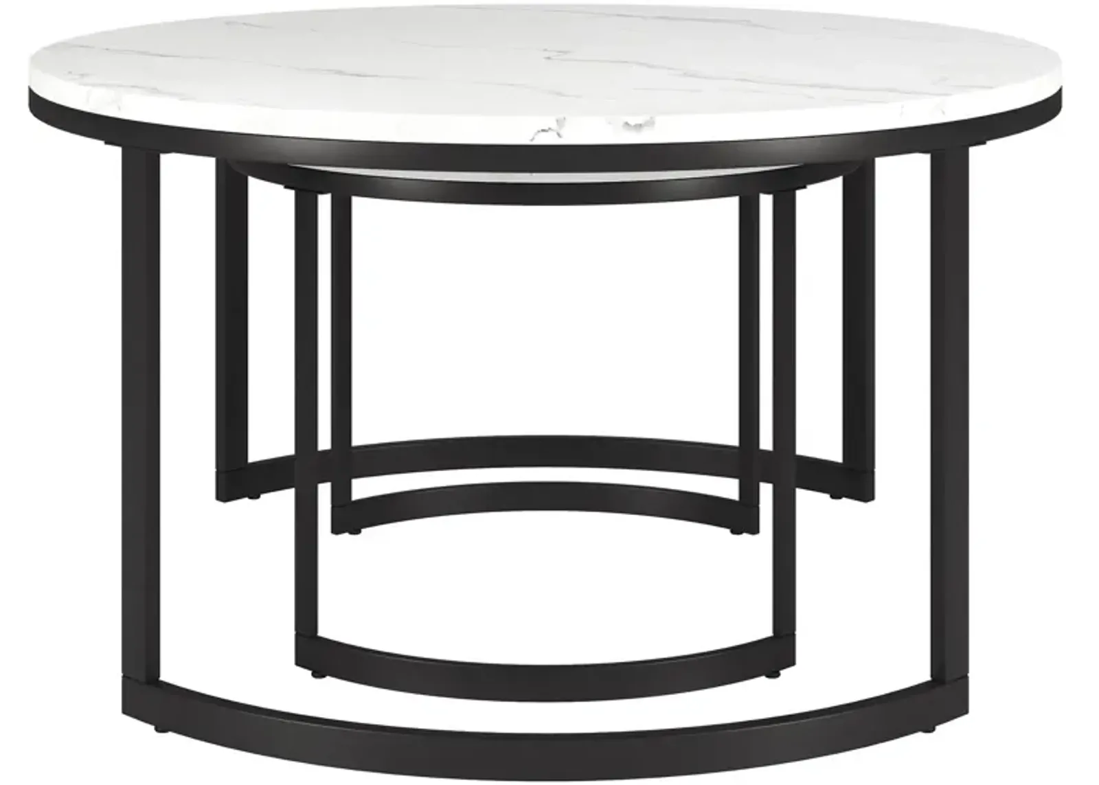 Mitera Coffee Tables in Blackened Bronze;Faux Marble by Hudson & Canal