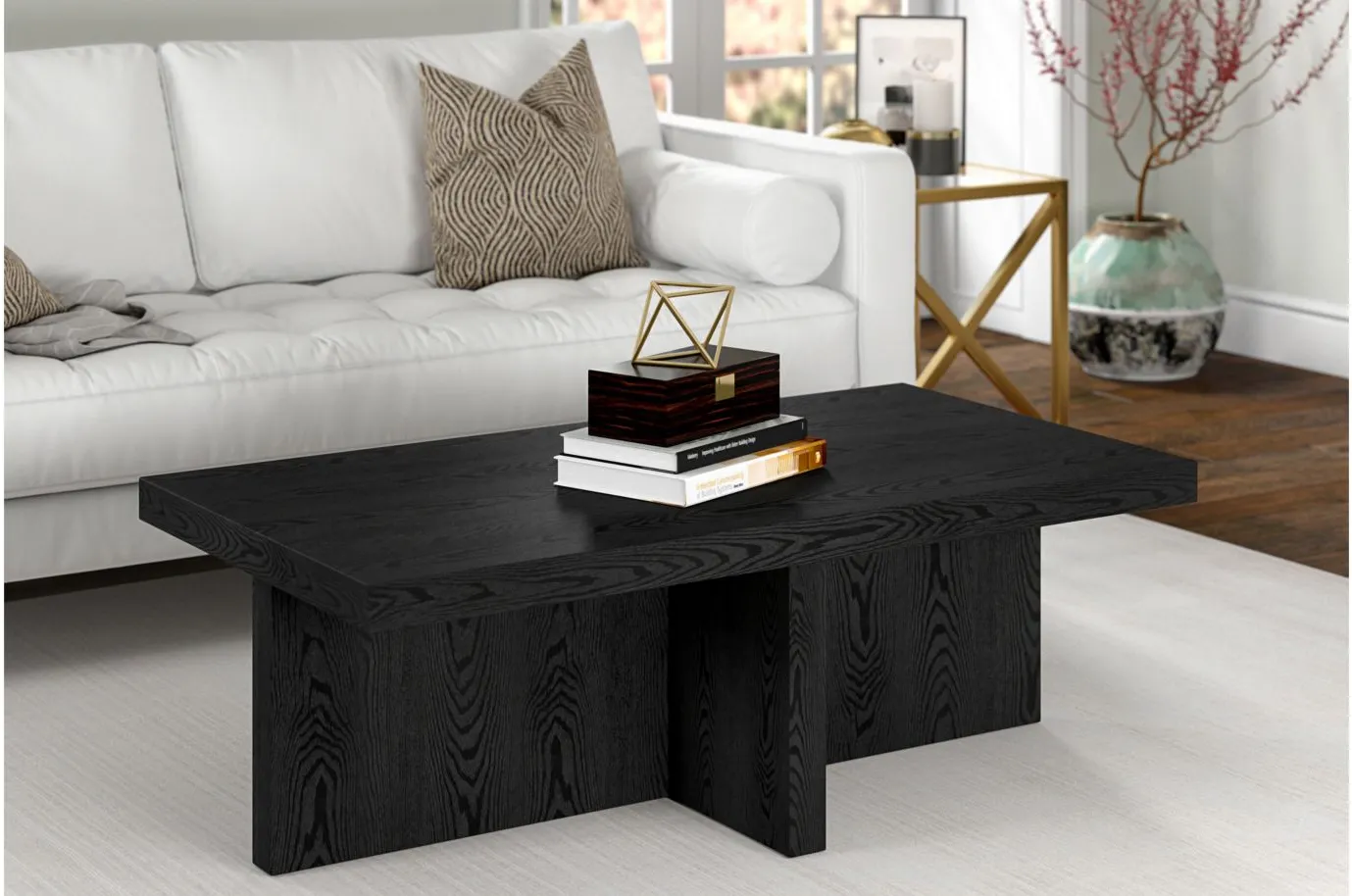 Elna Coffee Table in Black Grain by Hudson & Canal