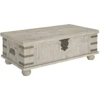 Carynhurst Casual Lift Top Cocktail Table in White Wash Gray by Ashley Furniture