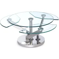 Block Cocktail Table in Clear by Chintaly Imports