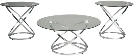 Wadeville 3-pc. Table Set in Chrome by Ashley Furniture