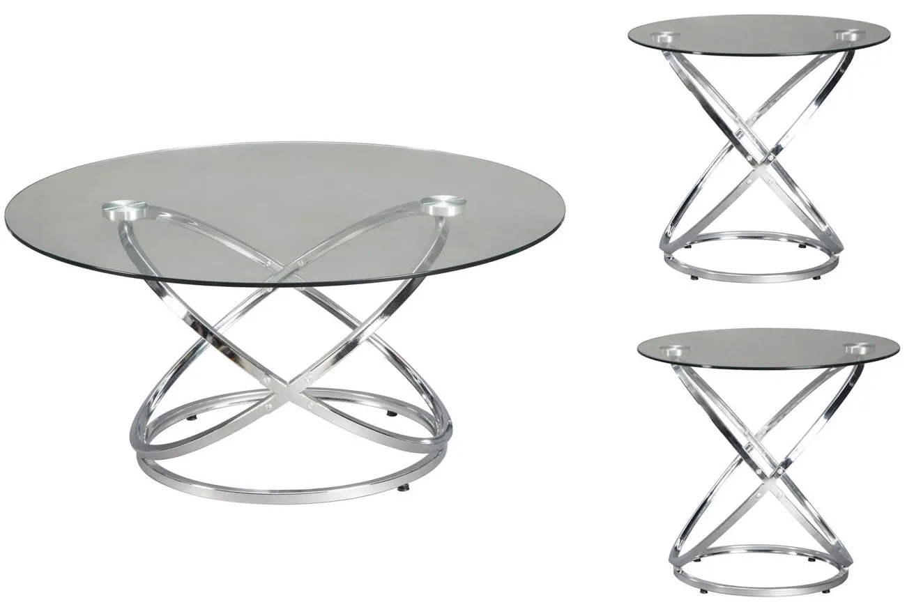 Wadeville 3-pc. Table Set in Chrome by Ashley Furniture