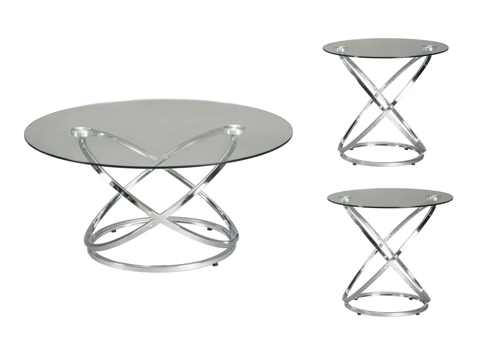 Wadeville 3-pc. Table Set in Chrome by Ashley Furniture