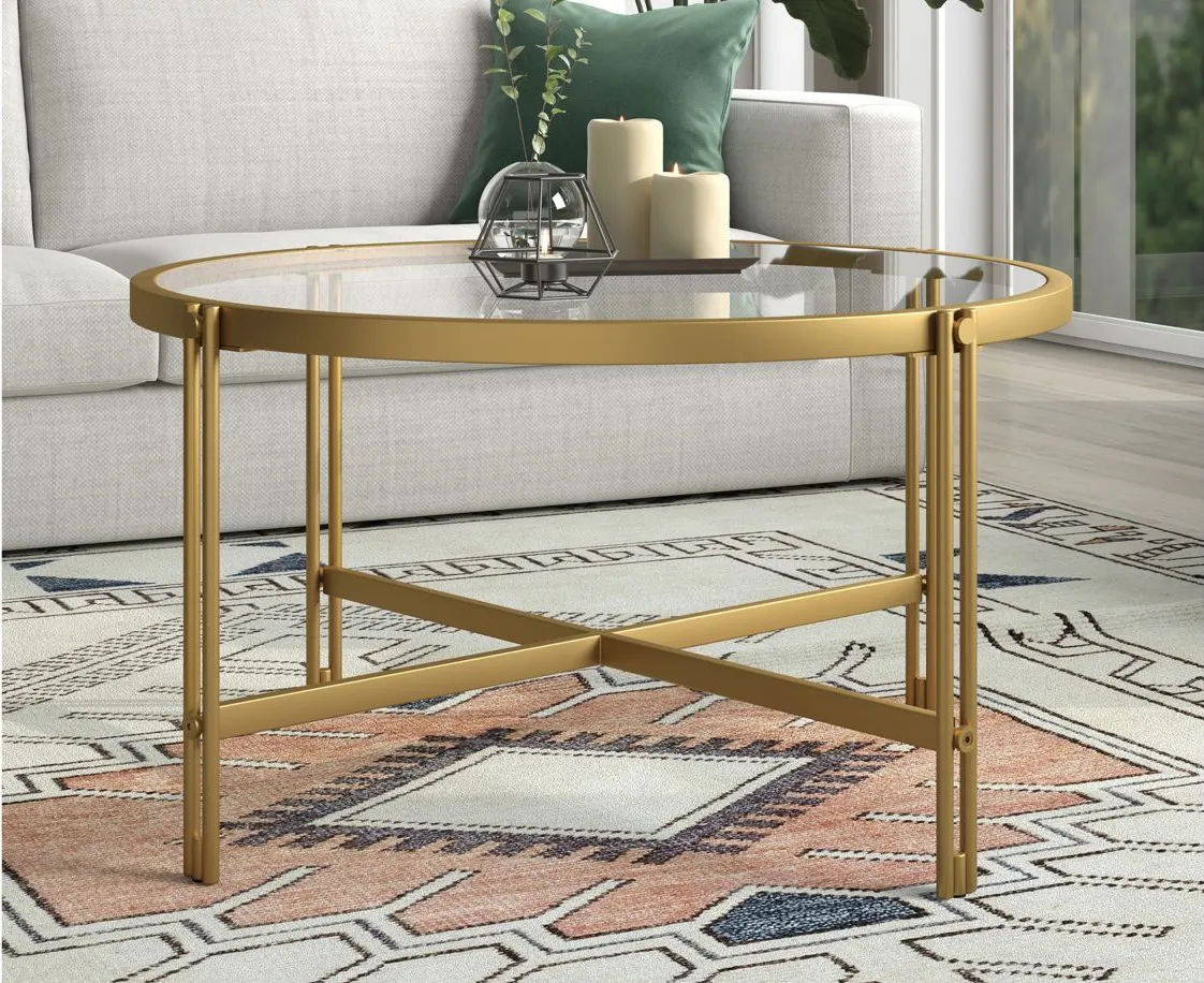 Driscoll Coffee Table in Brass by Hudson & Canal