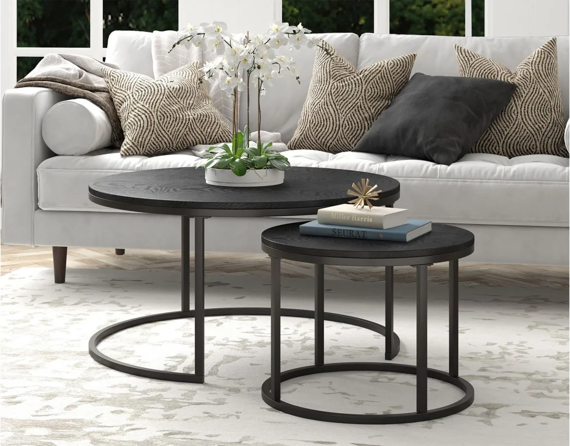 Kay Coffee Table in Blackened Bronze/Black Grain by Hudson & Canal