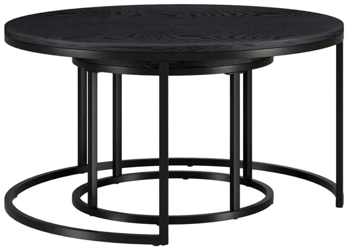 Kay Coffee Table in Blackened Bronze/Black Grain by Hudson & Canal