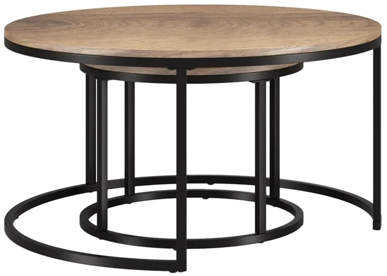 Kay Coffee Table in Blackened Bronze/Rustic Oak by Hudson & Canal