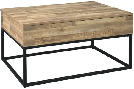 Gerdanet Contemporary Lift Top Cocktail Table in Natural by Ashley Express