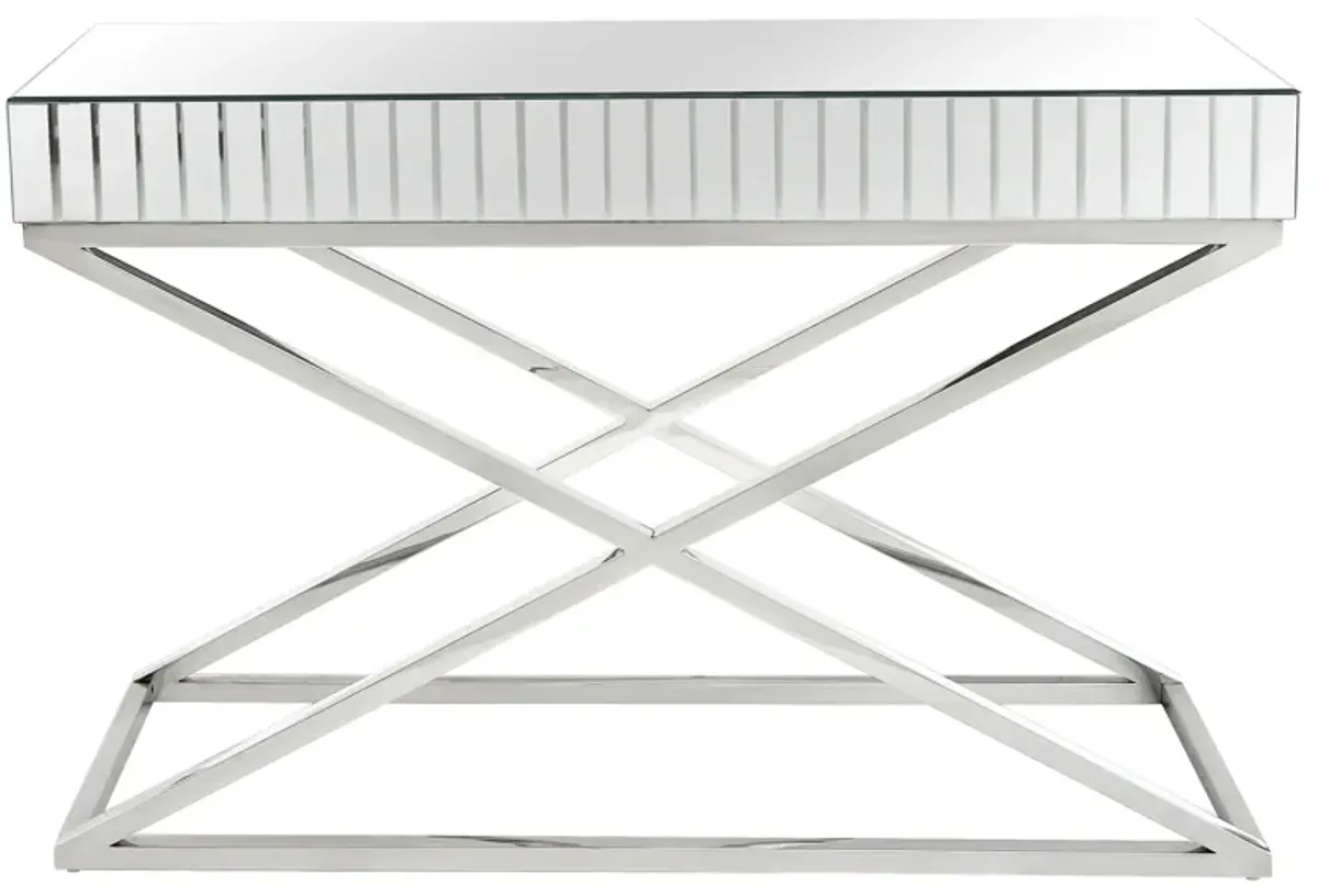 Kinney Console Table in Silver by CAMDEN ISLE