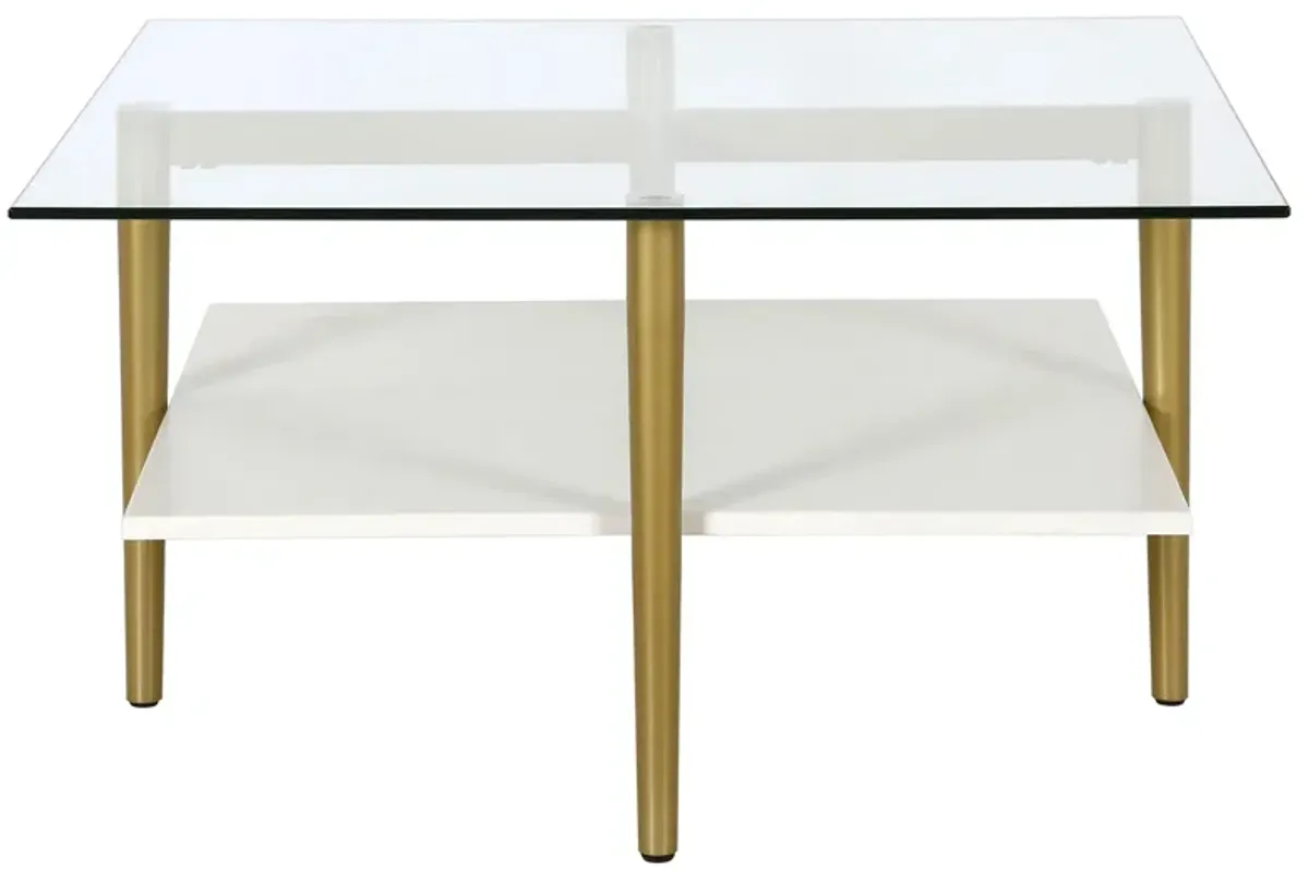 Upton Coffee Table in Brass/White by Hudson & Canal